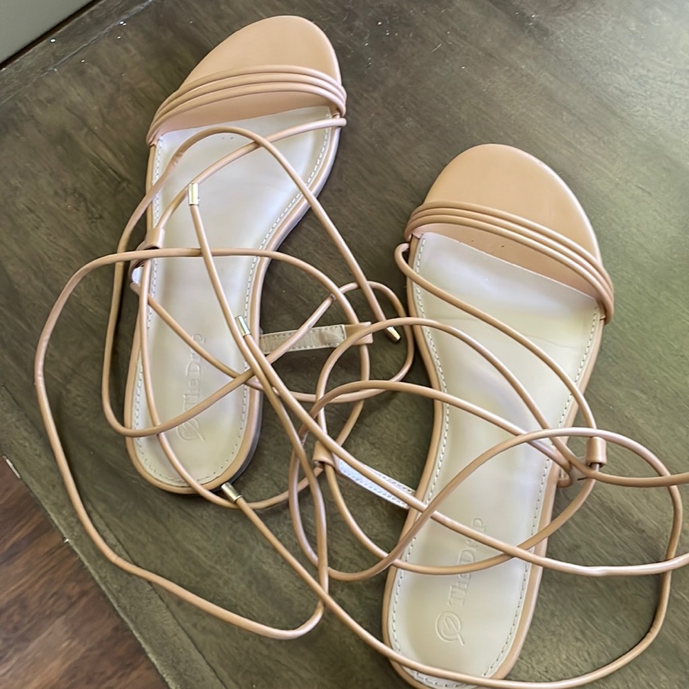 Cute strappy wrap flat sandals